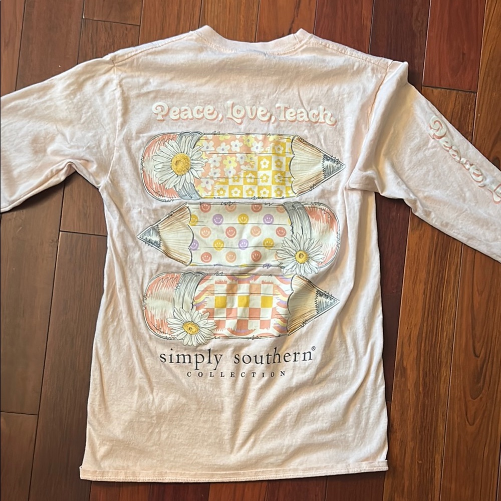 Simply Southern Pink Long Sleeve Tee Graphic Design